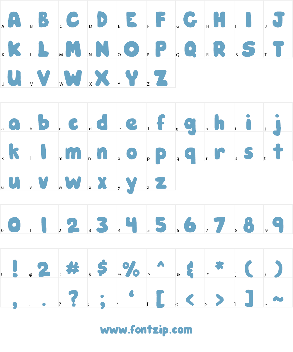 DJB HUNKY CHUNK Font Character